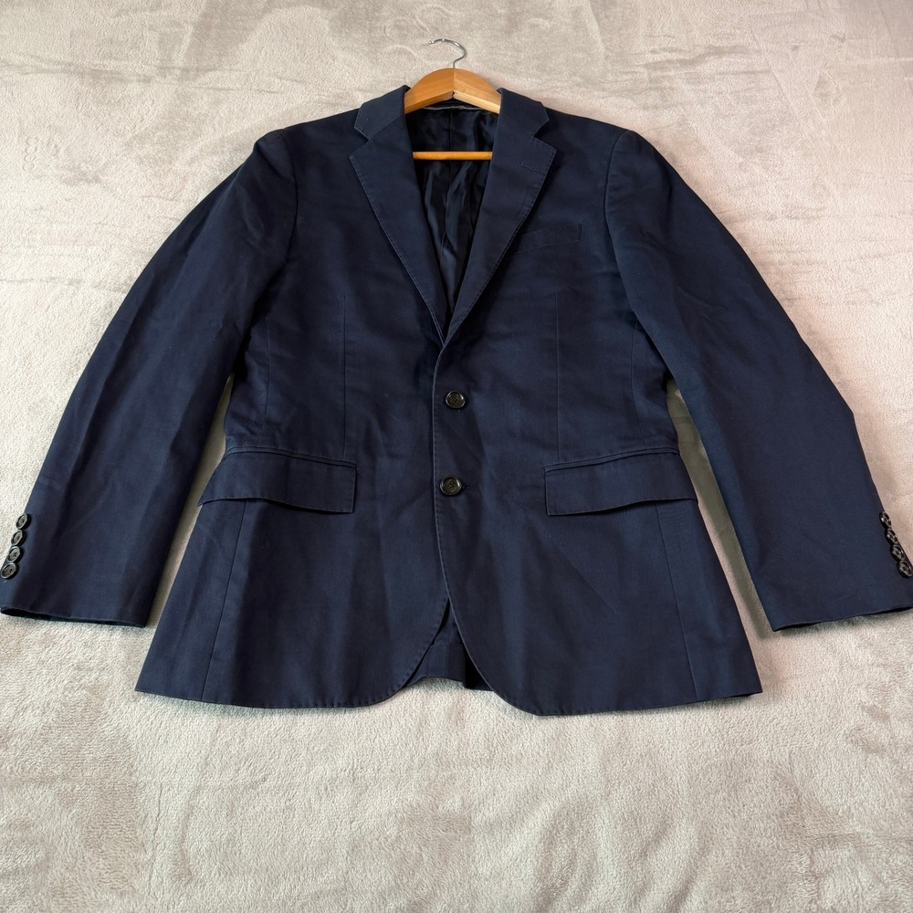 J. Crew Ludlow Slim Fit Blazer Mens 36S Short Navy Italian Cotton Duca Visconti
